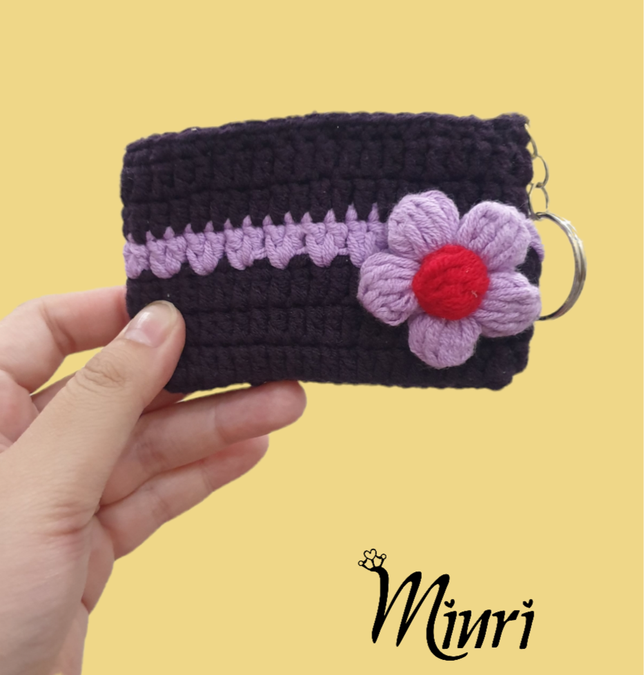 Ví mini handmade bằng len đựng thẻ atm, card