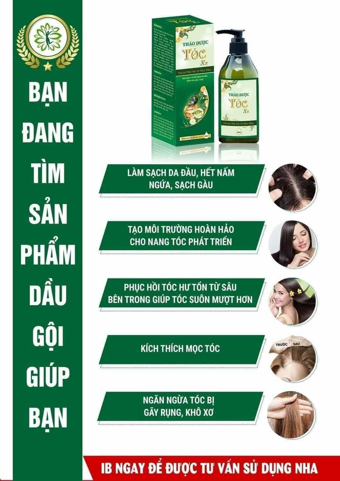 Dầu gội thảo dược tóc x2 lan chi giảm rụng tóc,sạch gàu,nấm ngứa,100% từ nguyên liệu thiên nhiên