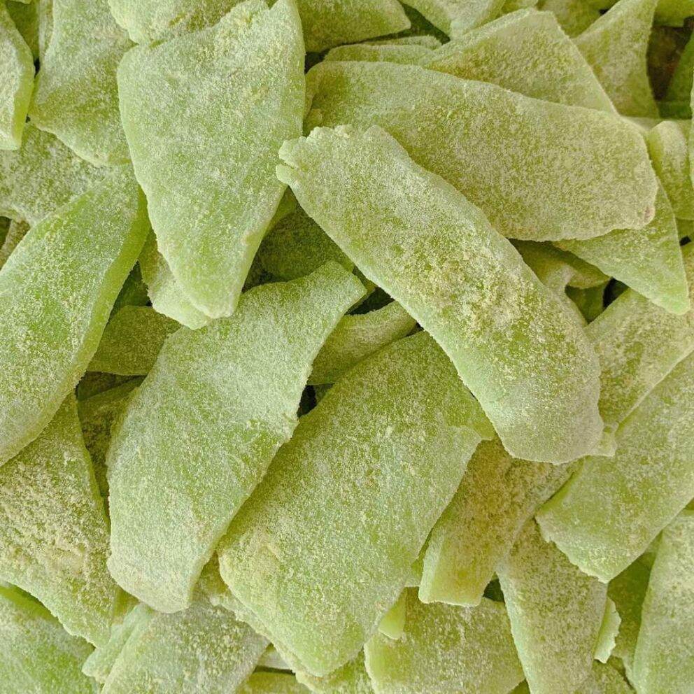 Mứt dừa non miếng màu lá dứa KL: 500g ( Đặc Sản Bến Tre)
