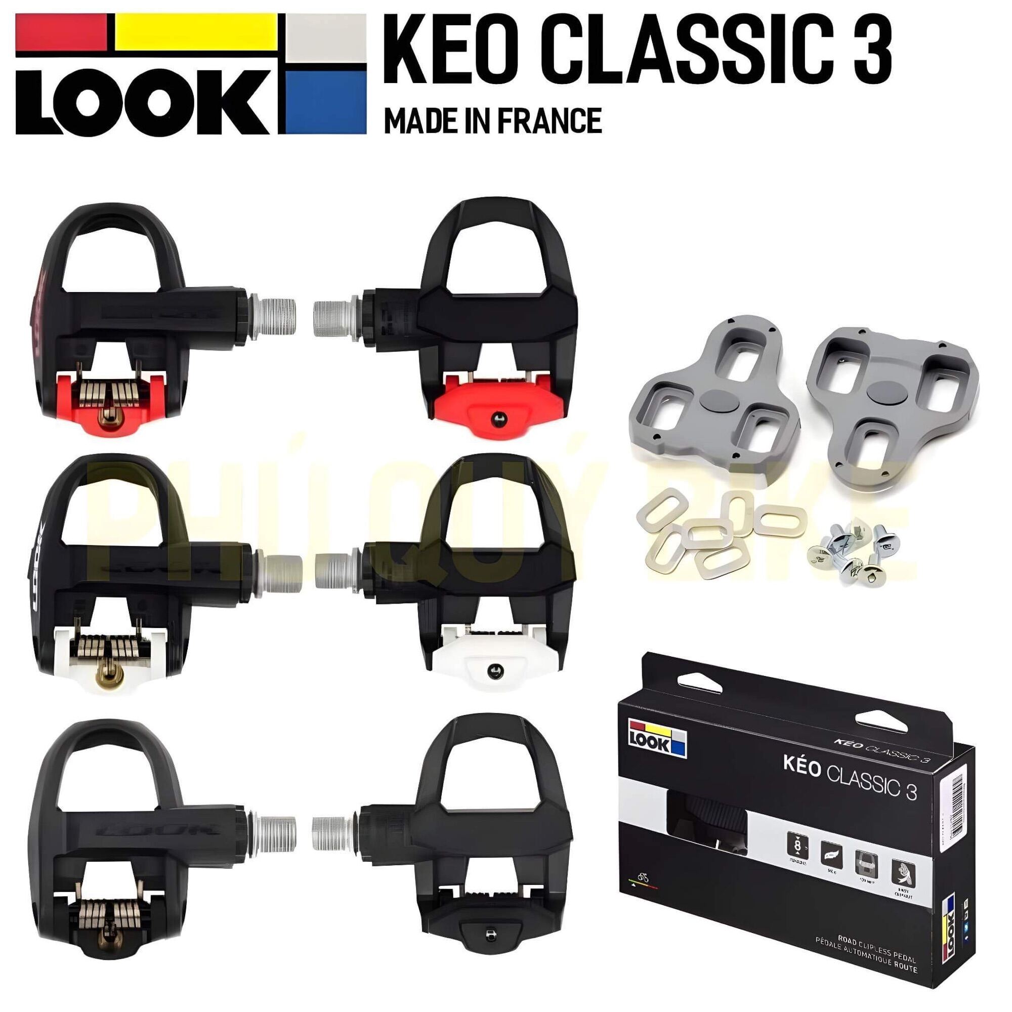 LOOK Pedals Kéo 3 Classic Kèm Can Cá Đầy Đủ FULL SET