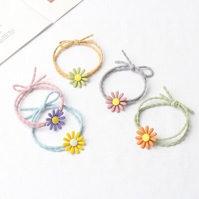 Thun cột tóc handmade hình hoa cúc xinh xắn_ Dây cột tóc, thun buộc tóc, thun buộc tóc nhiều màu