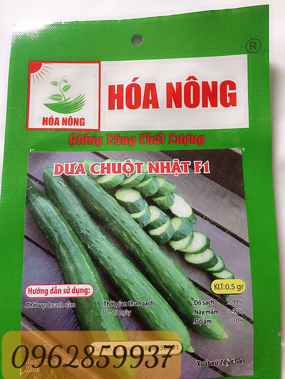 0.5 gram hạt giống dưa chuột f1 nhật dễ trồng