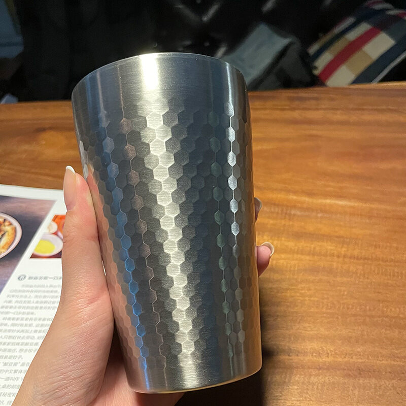 Sưu Tầm Cổ Điển, Họa Tiết Búa Thủ Công Kiểu Nhật! Cốc Nước Inox 304 Cốc Bia Cốc Cách Nhiệt Gia Dụng