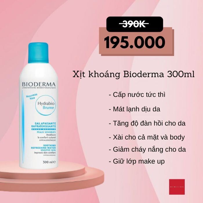 Xịt Khoáng Bioderma Hydrabio Brume 300Ml