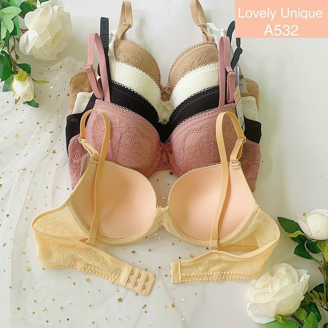 Áo ngực ren lovely chính hãng mút vừa A532 - ĐỒ LÓT NHẬP