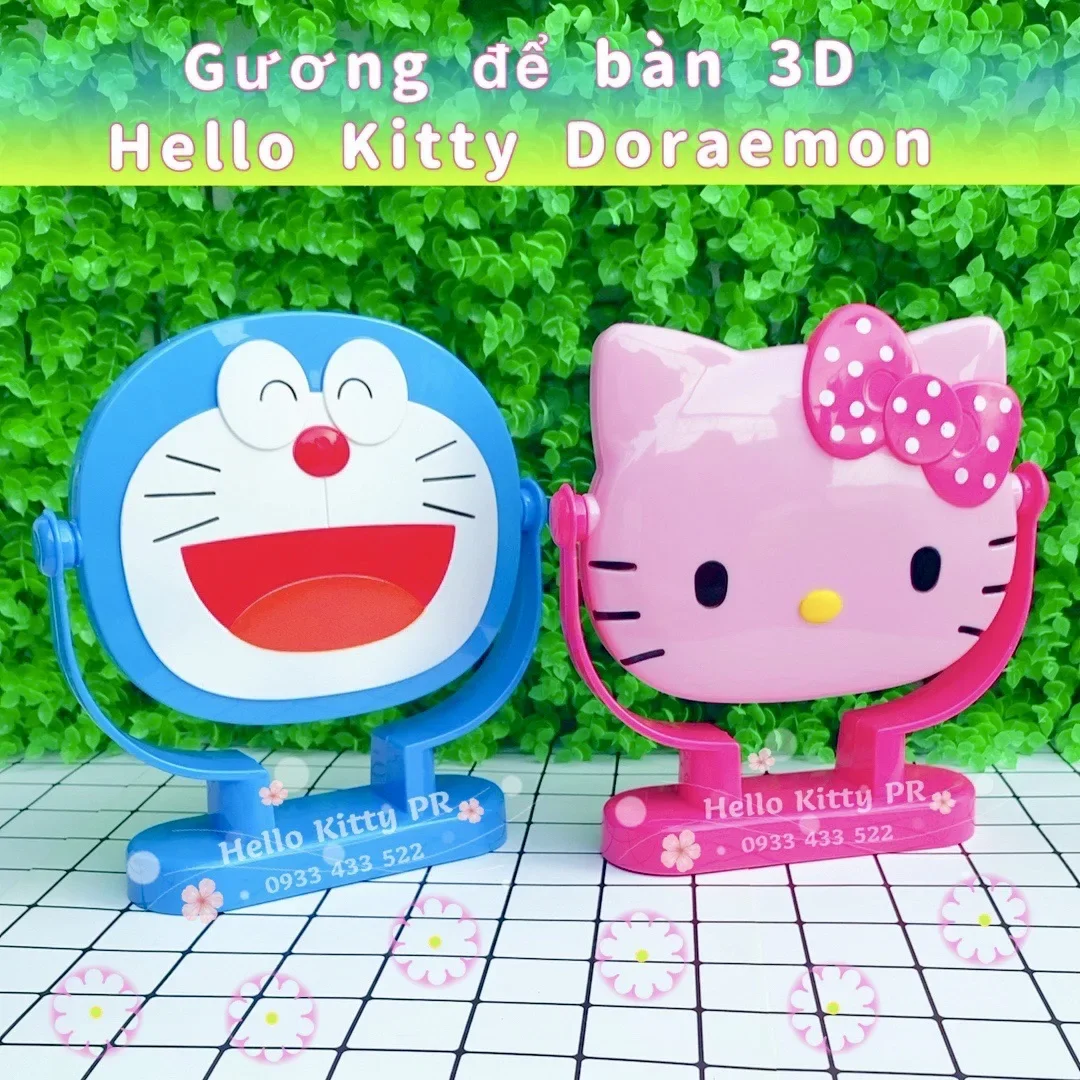 Gương để bàn 3D Hello Kitty - Doraemon