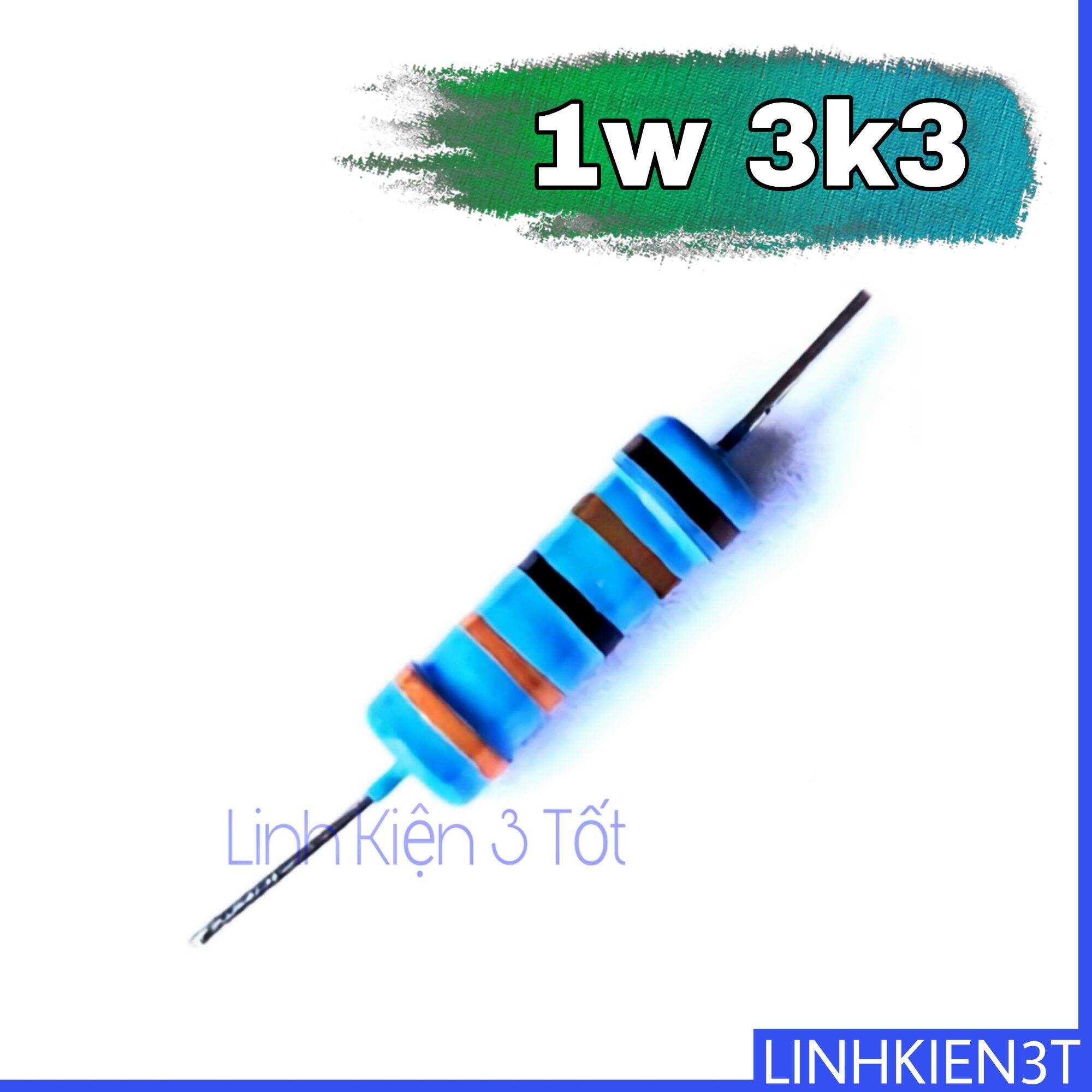 Điện trở 1w 1% 3k3 ohm chân đồng