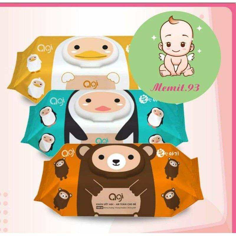 Khăn giấy ướt Agi 100 tờ không mùi. Date mới. Cam kết hàng chính hãng.