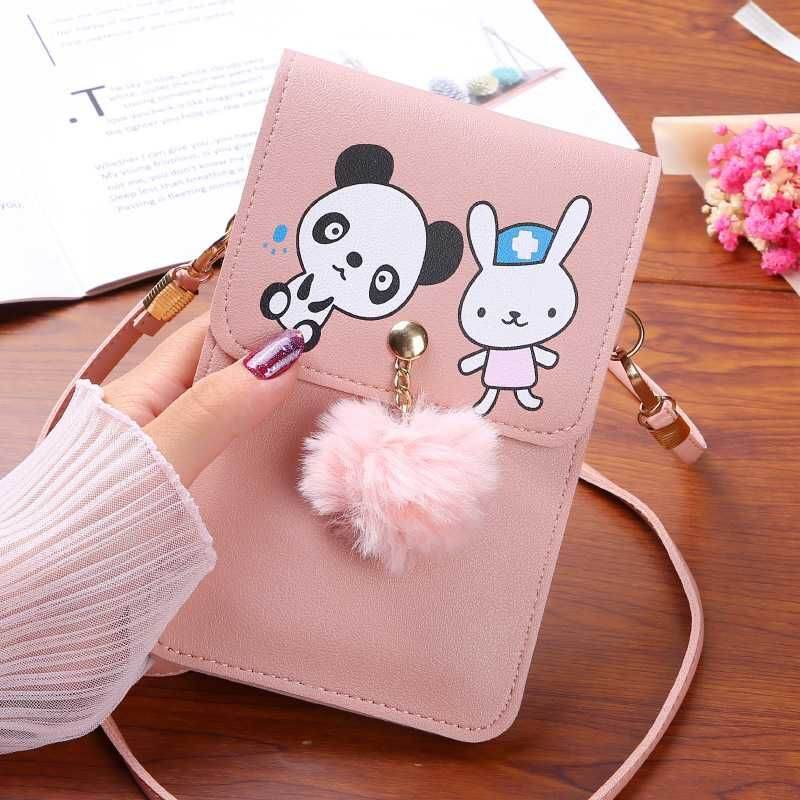 Túi đựng điện thoại mặt gấu quả bông