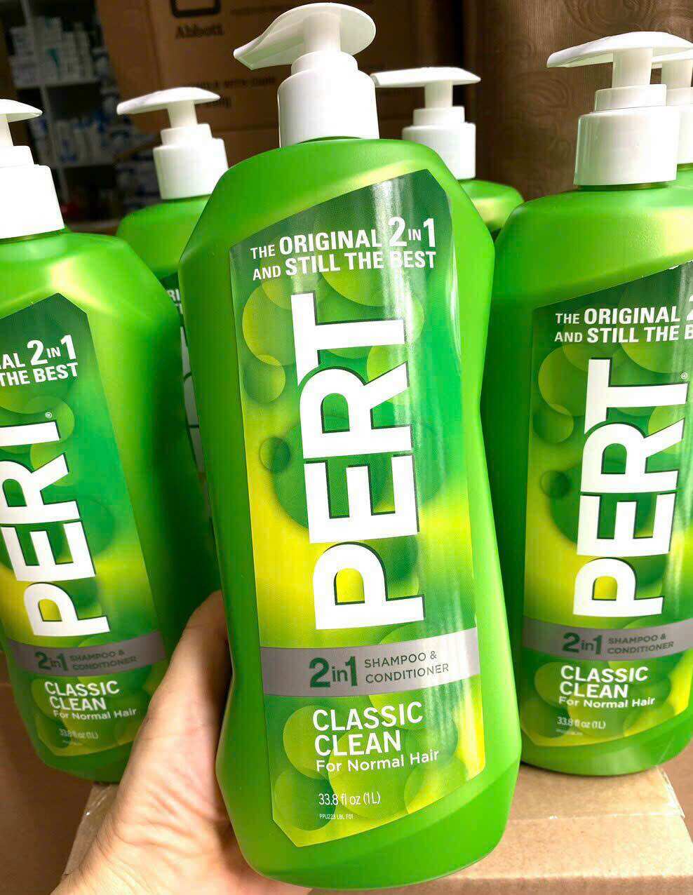 Dầu gội PERT Classic Clean 2in1 hàng Mỹ, 1 Lít - nắp trắng