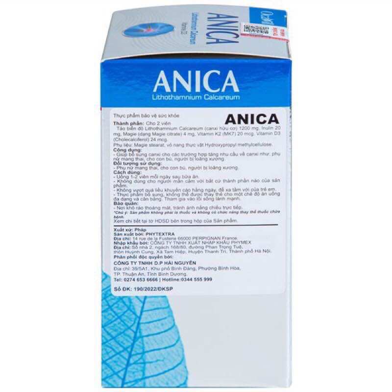 Viên Uống Bổ Sung Canxi ANICA ( Canxi hữu cơ )