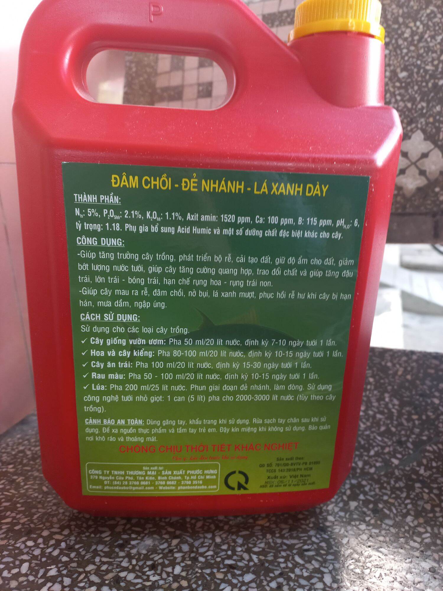 [GIÁ SIÊU TỐT] Phân bón lá Đạm Cá Phước Hưng 5000ml