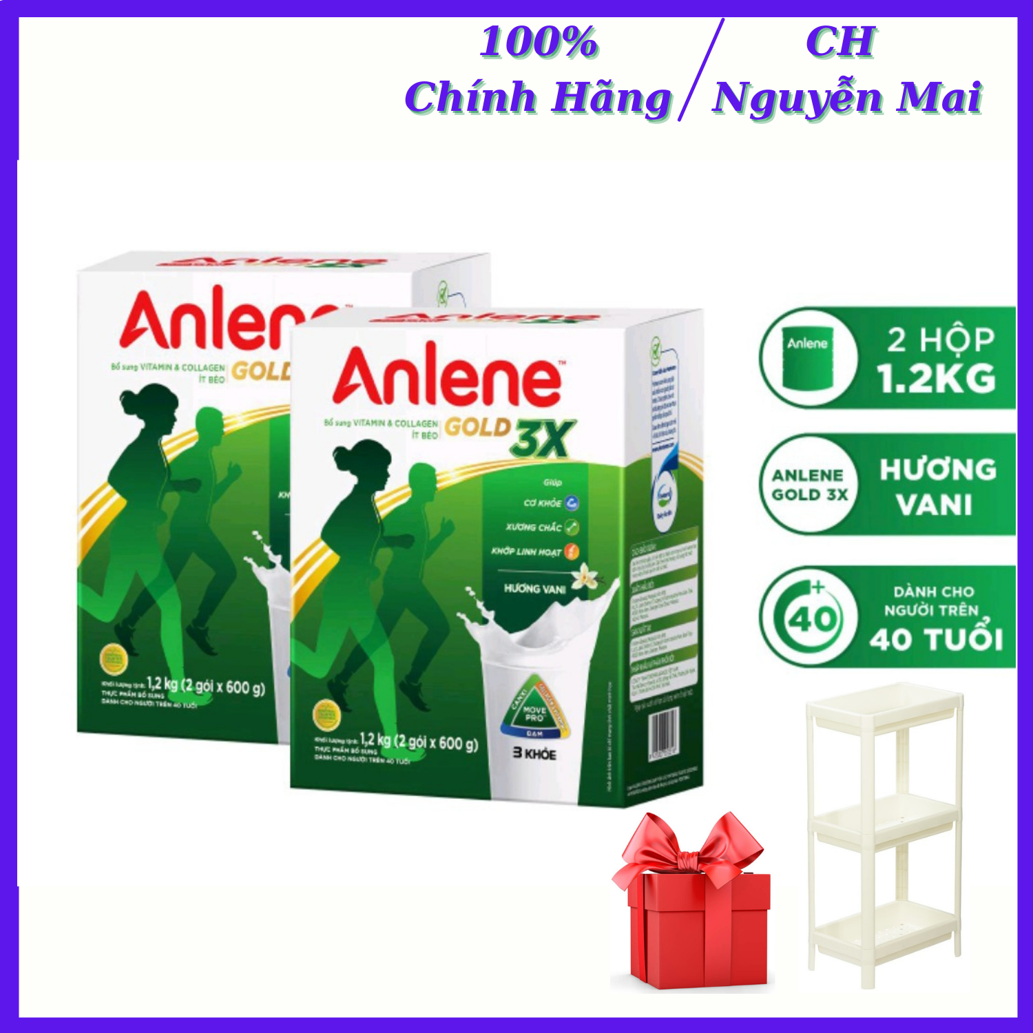 Combo 2 Hộp Sữa Bột Anlene Gold Movepro Vanilla 1.2kg