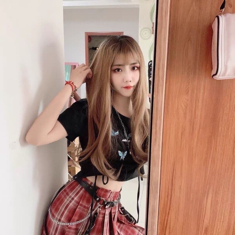 Tóc giả nữ cả đầu 🌸Tóc giả nguyên đầu xoăn 50cm