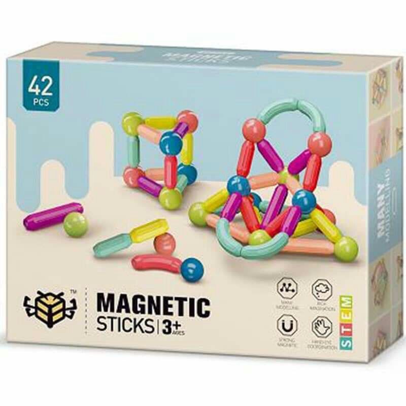 Đồ chơi lắp ghép nam châm, magnetic sticks - 42 chi tiết - á châu books