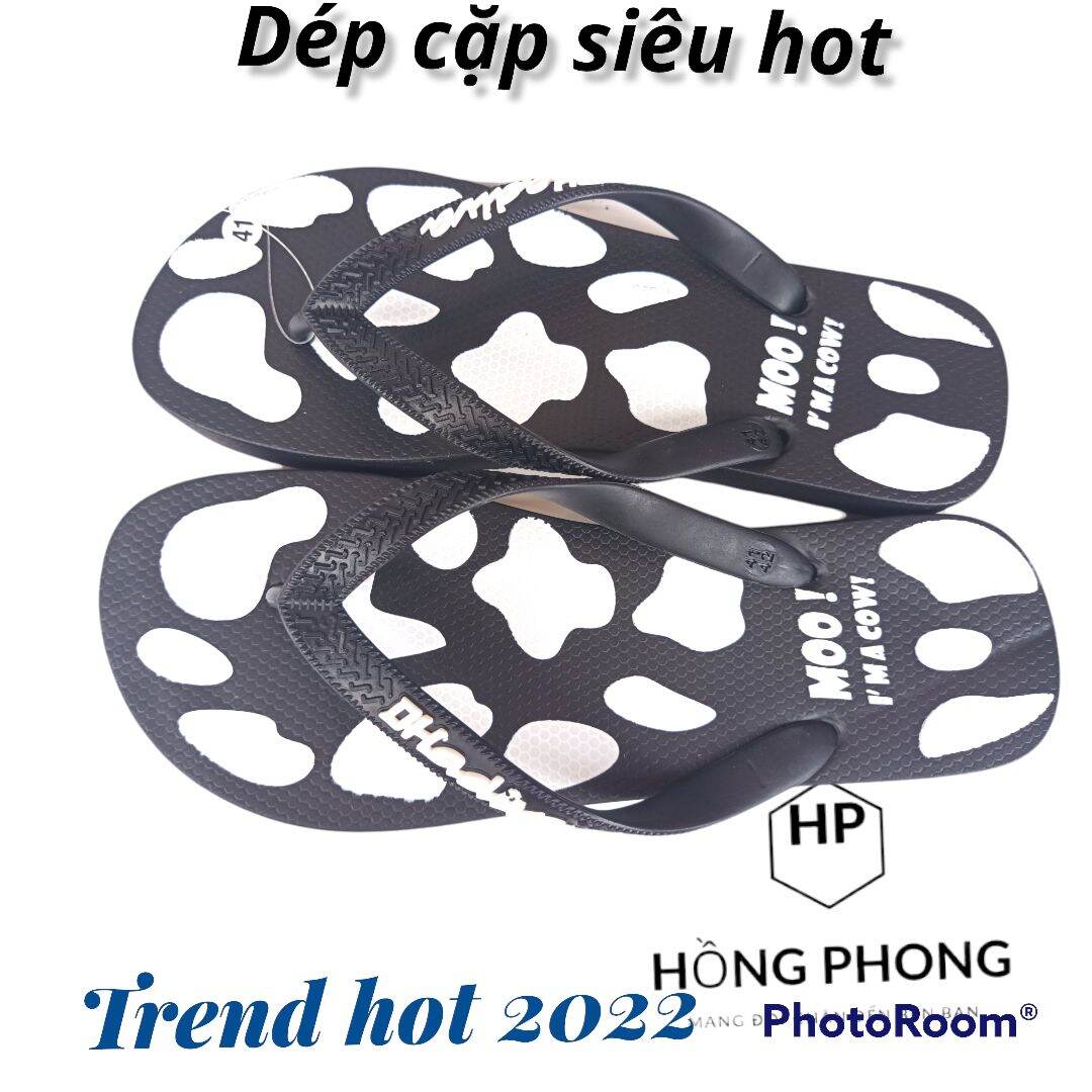 dép xỏ ngón cặp bò sữa trend dành cho nam nữ đế cao su du lịch