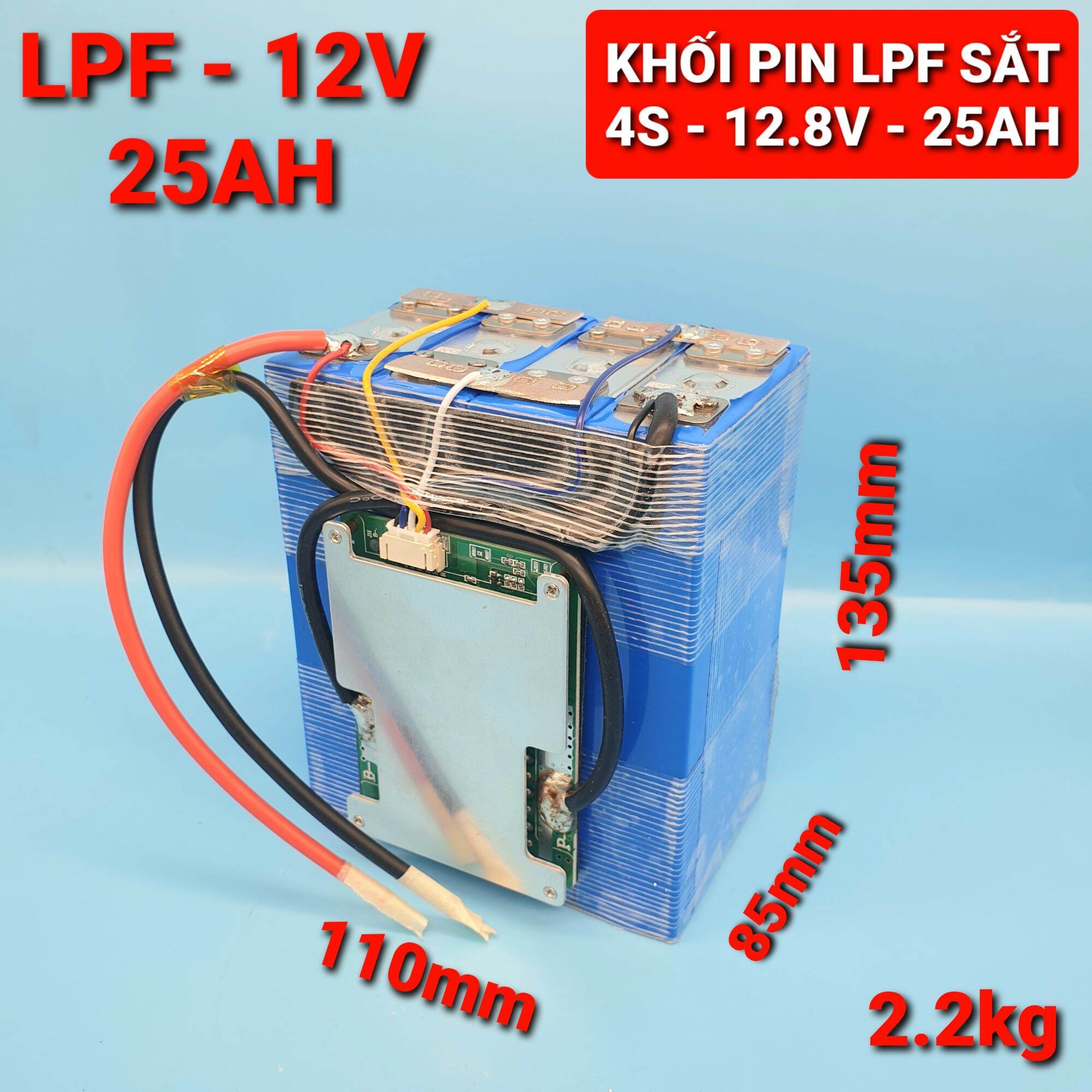 Achun.vn - bình pin sắt 4s - 12.8v - 25ah mạch xả tức thời 600a dòng xả cao