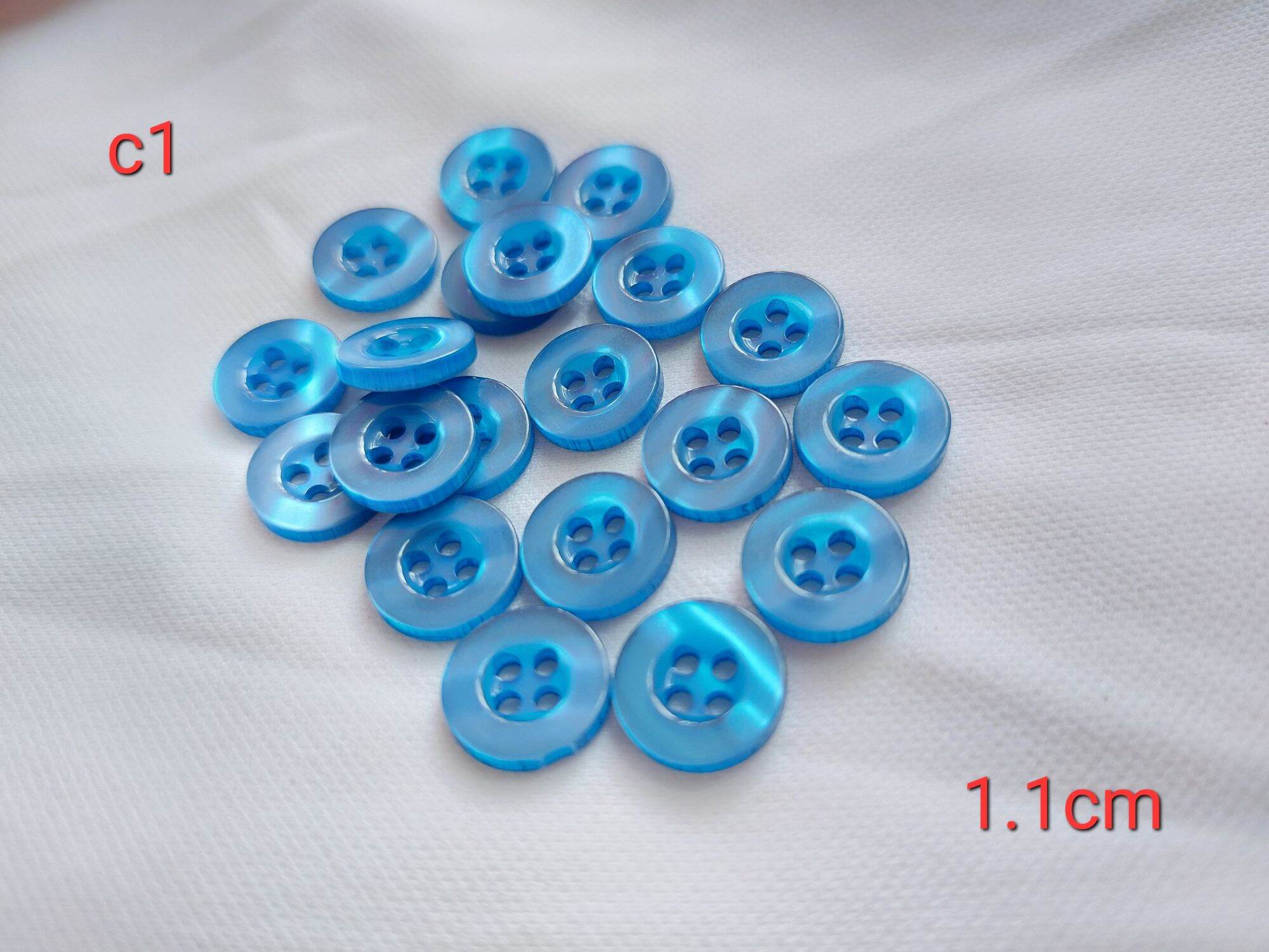 04 cúc áo sơ mi xanh biển loại 4 lỗ