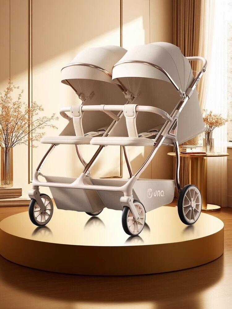 WEIJIA | Elevator-friendly Twin Baby Stroller Foldable Double Seat & Recline