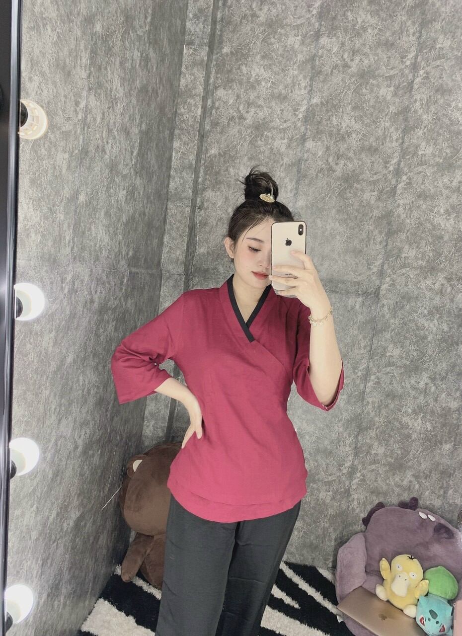 Đồ lam đi chùa nữ vải Linen, đồ phật tử