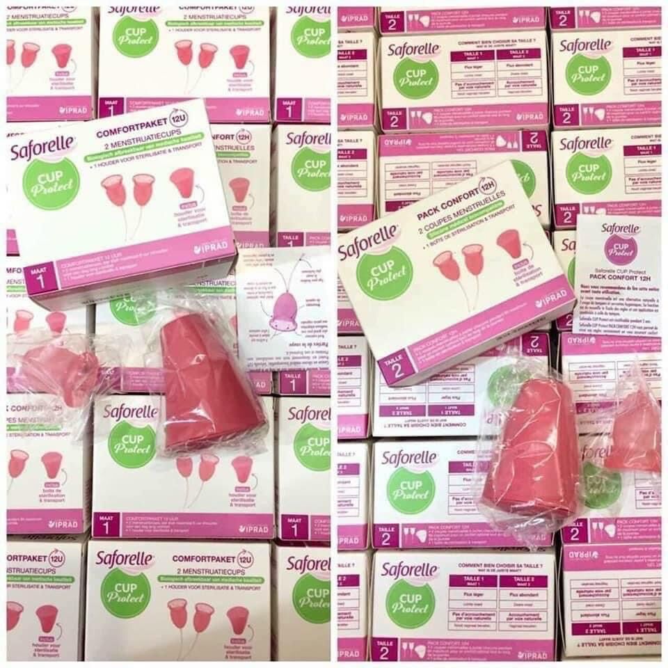 [ BẢN MỚI ] Cốc nguyệt san Saforelle số một Pháp đủ 2 size