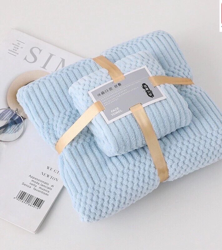 Set 2 khăn tắm chữ thập - Khăn tắm cotton