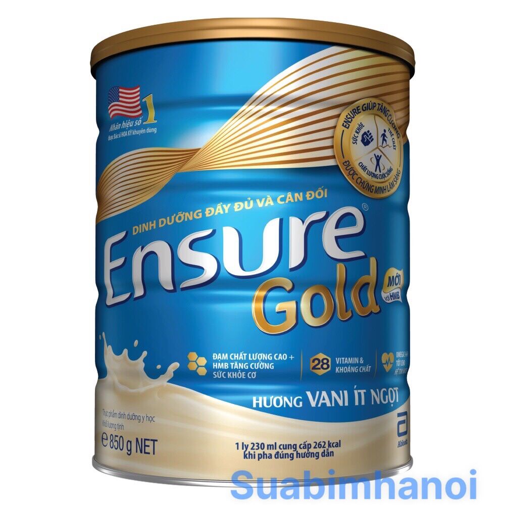 Sữa bột Ensure Gold Abbott ít ngọt (HMB) 850g