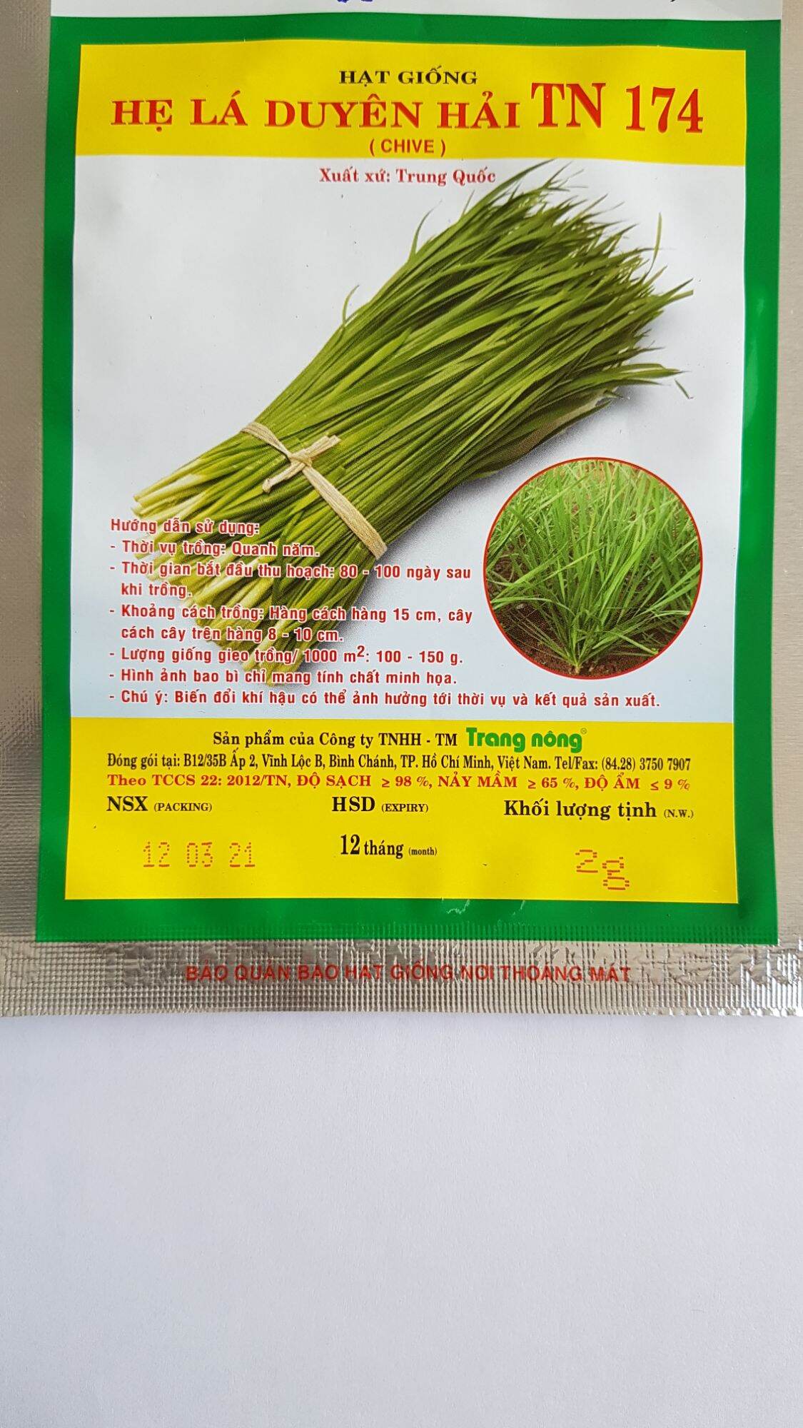 Hạt giống hẹ lá tn174