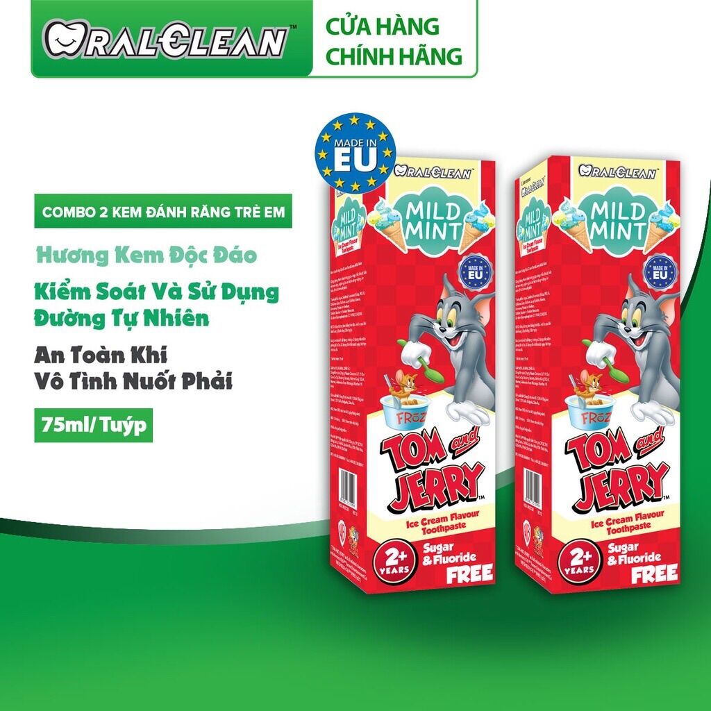 Kem đánh răng trẻ em Oral clean Tom&Jerry 75ml