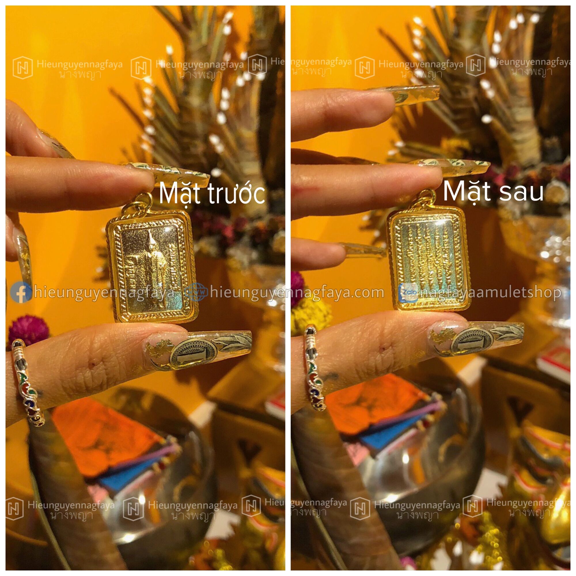 [[HÀNG THẬT]] Mặt Dây Chuyền 5 Dòng Kinh Thái Lan- Xi Mạ [hieunguyennagfaya]