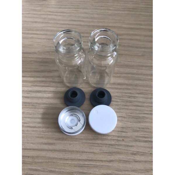 100 Lọ thủy tinh 3ml trắng trong, có nắp nhôm, nút cao su đậy, lọ thủy tinh 2cc /3cc trắng