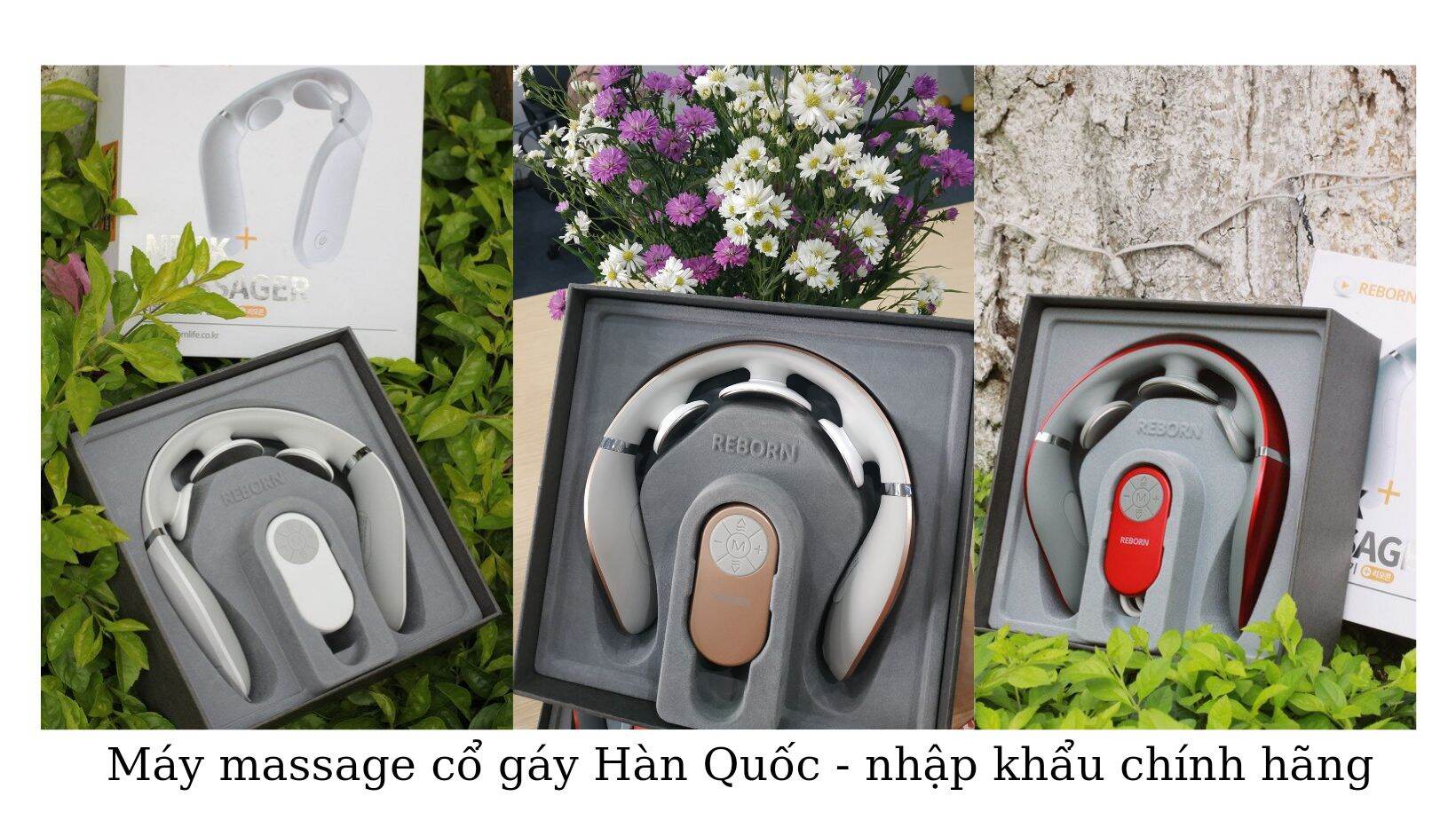 Máy massage cổ gáy Reborn Hàn Quốc (màu vàng gold)