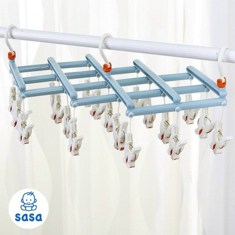 Móc Gấp Gọn Phơi Đồ Cho Em Bé - 29 Kẹp Siêu Chắc