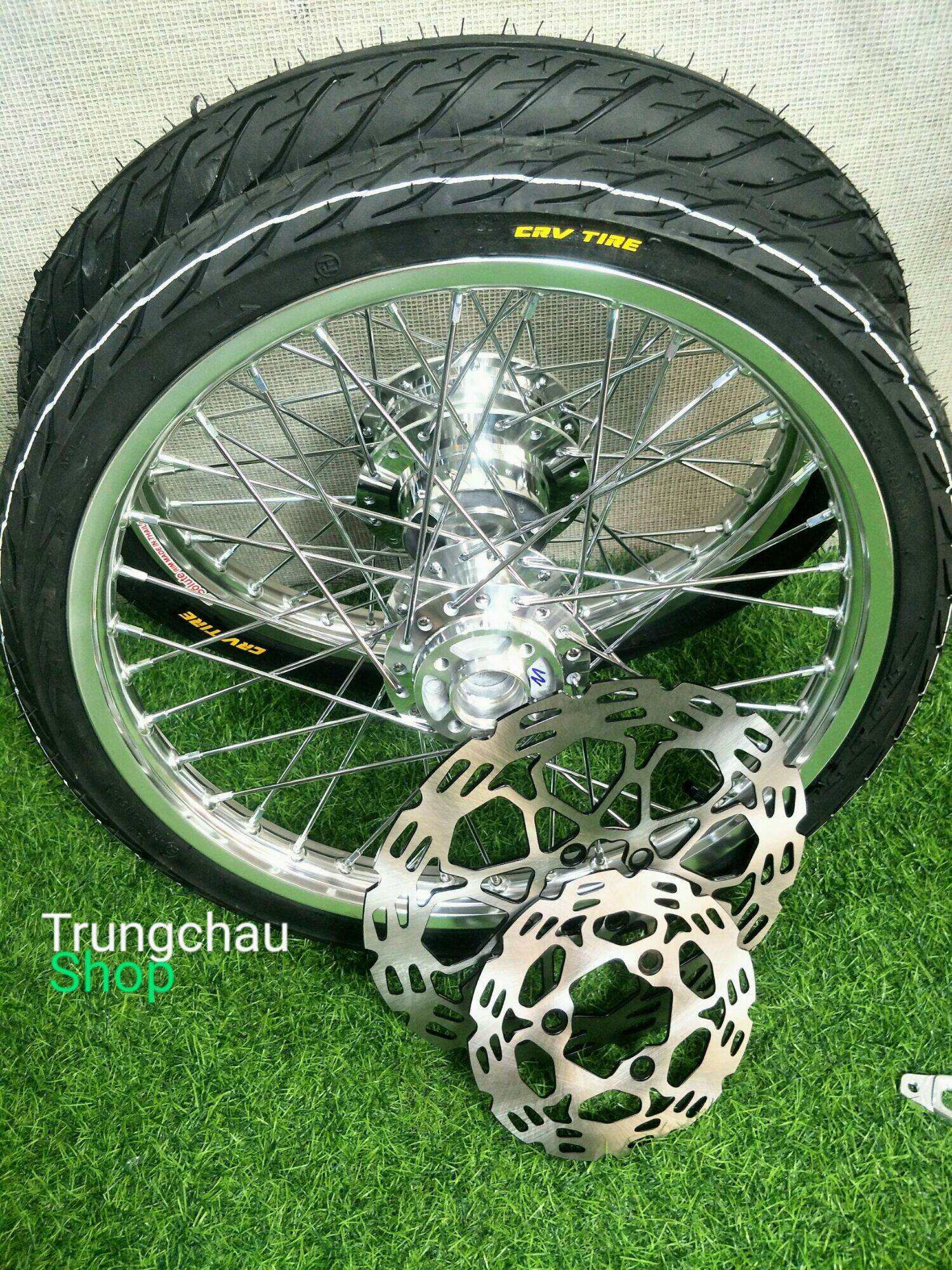 [HCM]  CẶP BÁNH CĂM RAIDER SATRIA CĂM ĐÙM MẠ CRÔM NIỀNG BANZAI THÁI LAN 7 MÀU CÓ THỂ LẤY ĐĨA HOẶC LÒNG ĐĨA CNC FULL VỎ RUỘT CRV HOẶC CAMEL (TƯ VẤN QUA SDT TRÊN HÌNH)