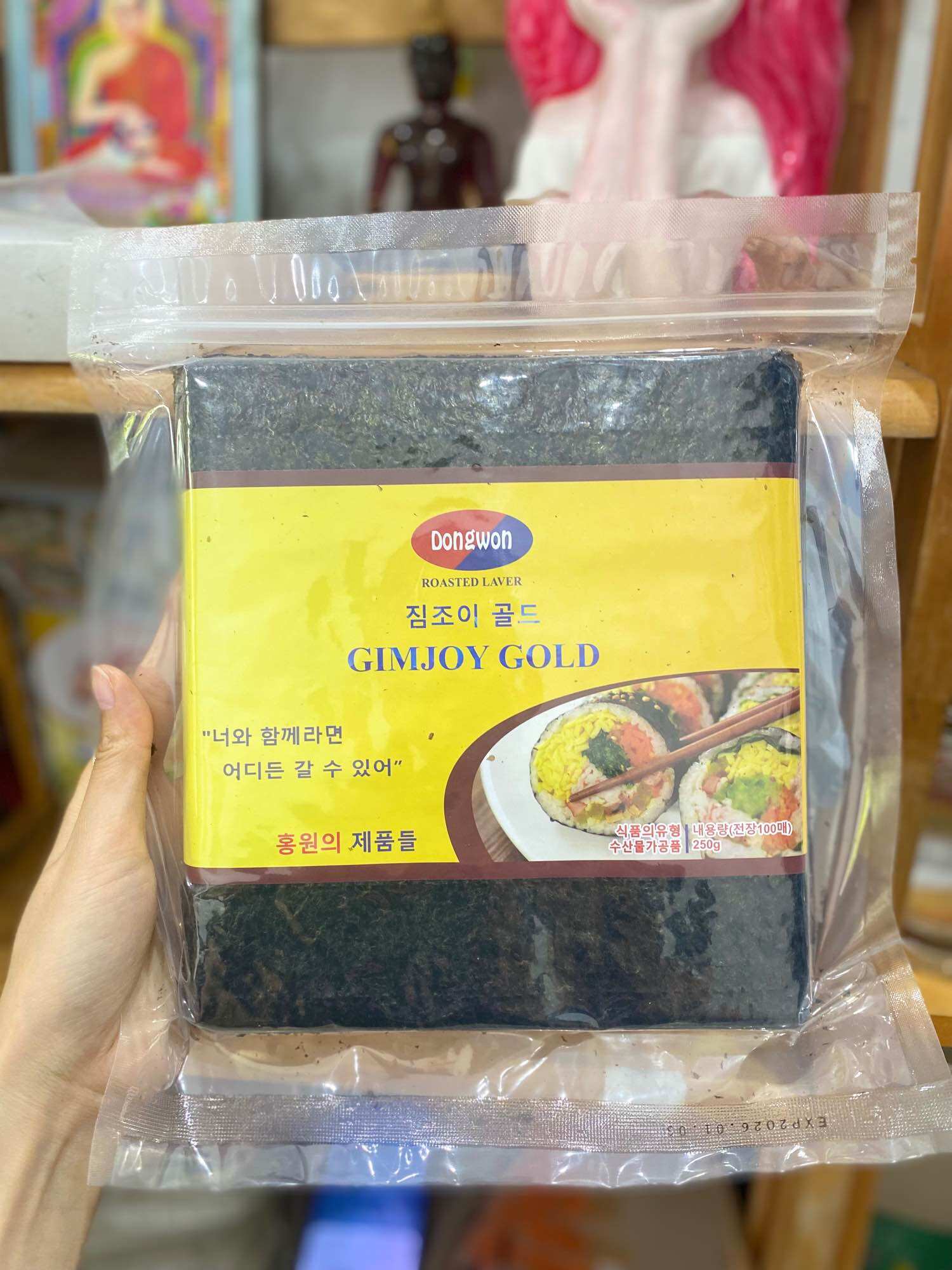 Lá Kim Cuộn Cơm Rong Biển 100 lá cao cấp Gimjoy Gold