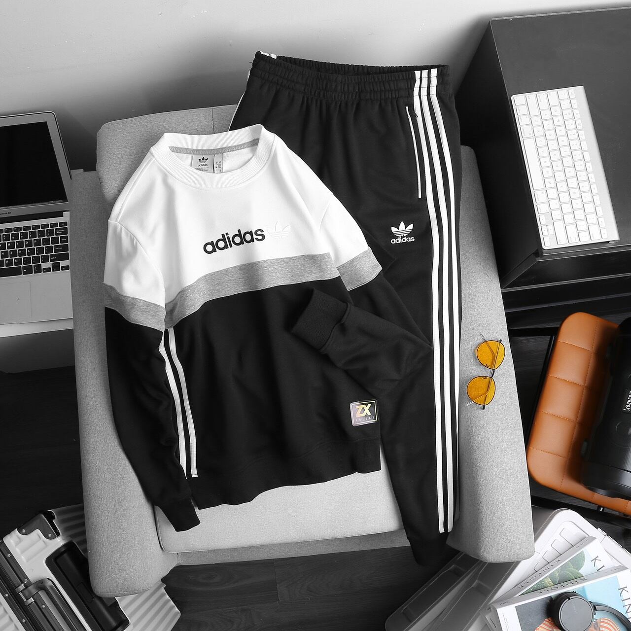 Set full bộ nỉ thể thao ADJDAS gồm áo và quần - hàng chuẩn cao cấp |  