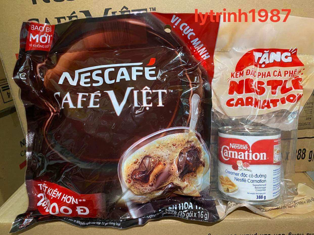 Cà phê Việt đen đá - Bịch 35gói + Tặng Sữa đặc 380g