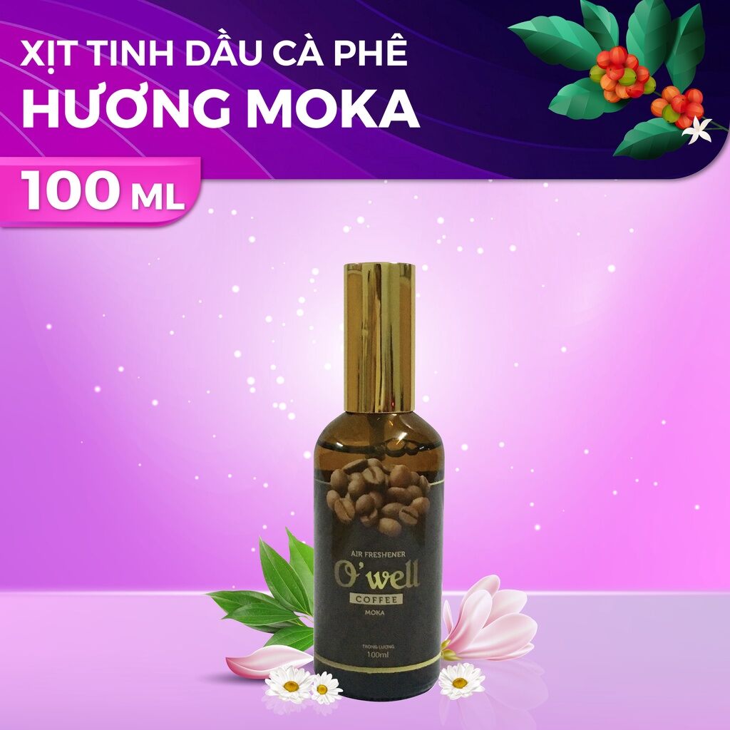 Chai xịt tinh dầu O'well Coffee Moka 100ml mùi cafe