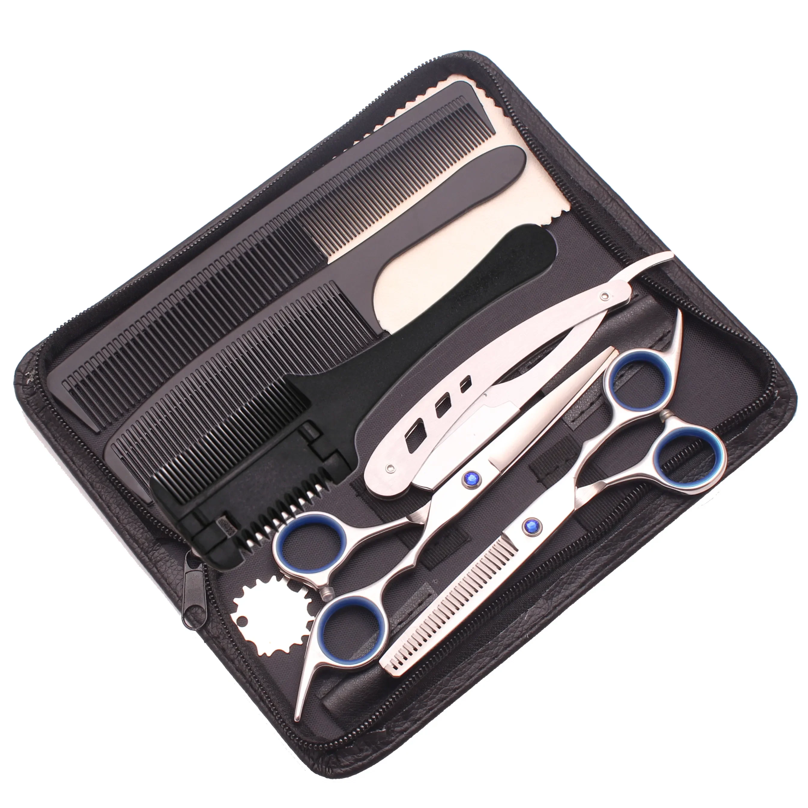 Kéo cắt tóc chuyên nghiệp 8 bộ 6.0 ''thép không gỉ làm tóc kéo cắt tóc mỏng lược cắt tóc dao cạo cho cắt tóc