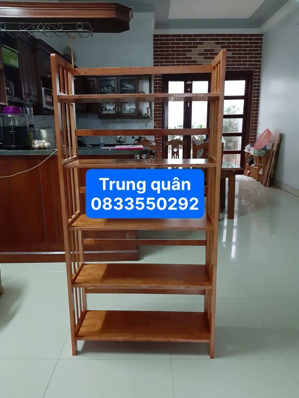 kệ gỗ tự nhiên 5 tầng 50 cm