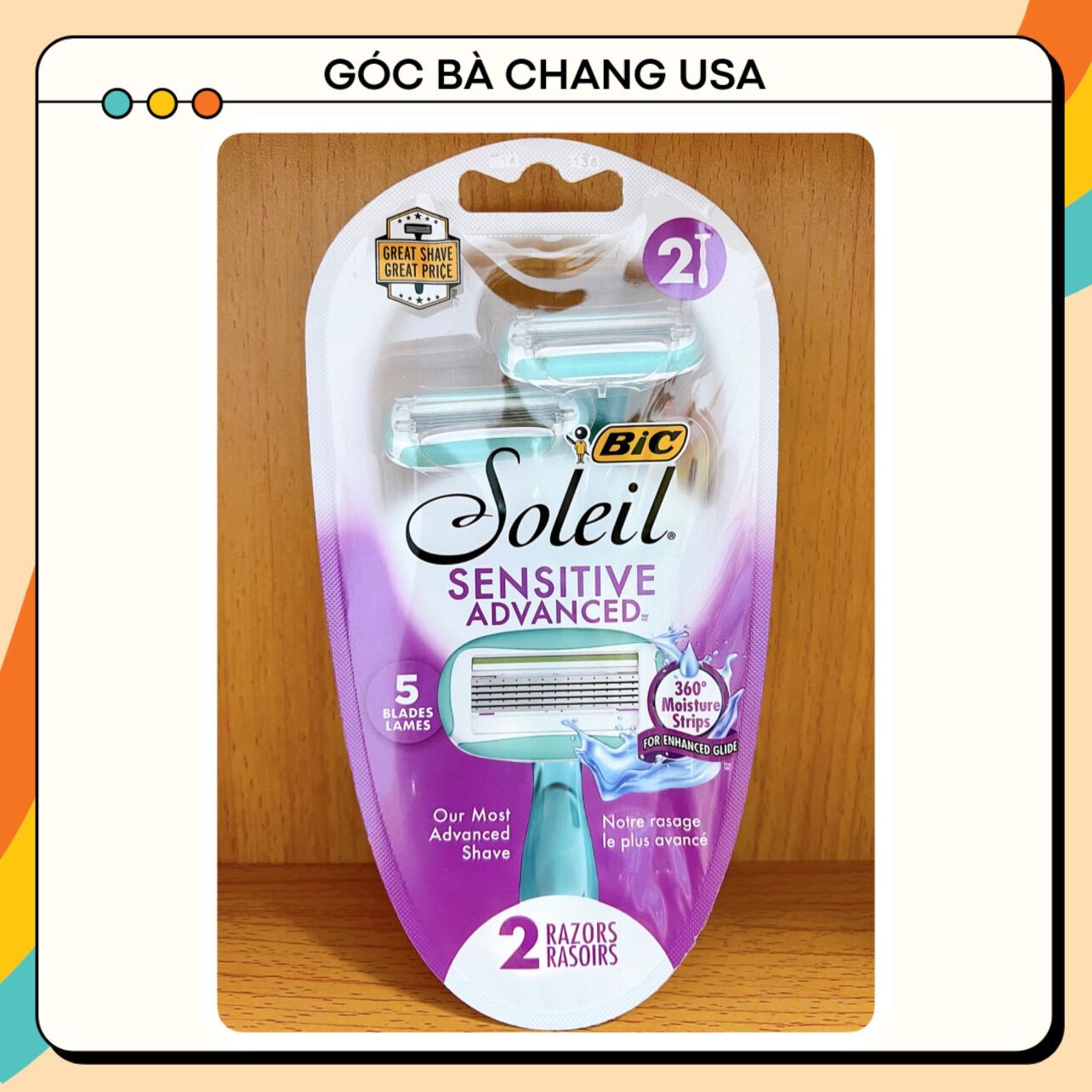 [BILL USA] DAO CẠO BIC Soleil Sensitive Advanced cho phái nữ