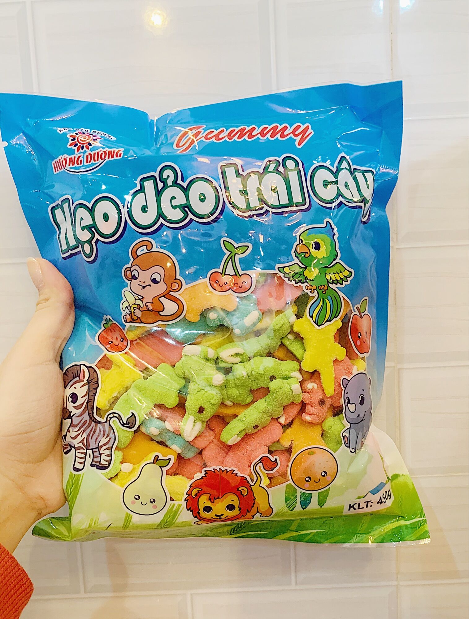 Kẹo dẻo đường trái cây con cá sấu bịch to 450g