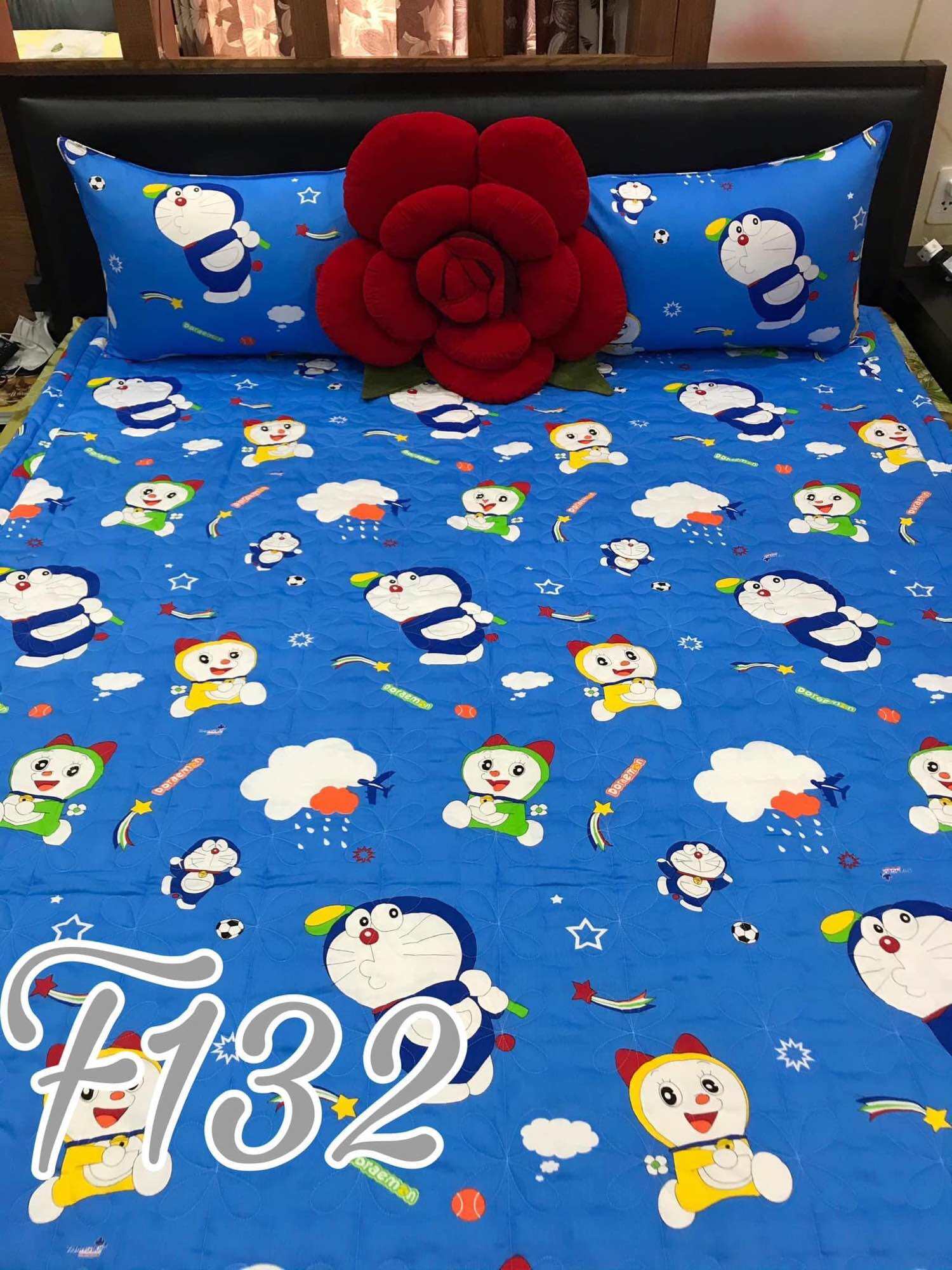 [Chính Hãng Thắng Lợi] Bộ Ga Gối - Chăn/ Mền - Ga lẻ 100% Cotton Thắng Lợi - Doraemon