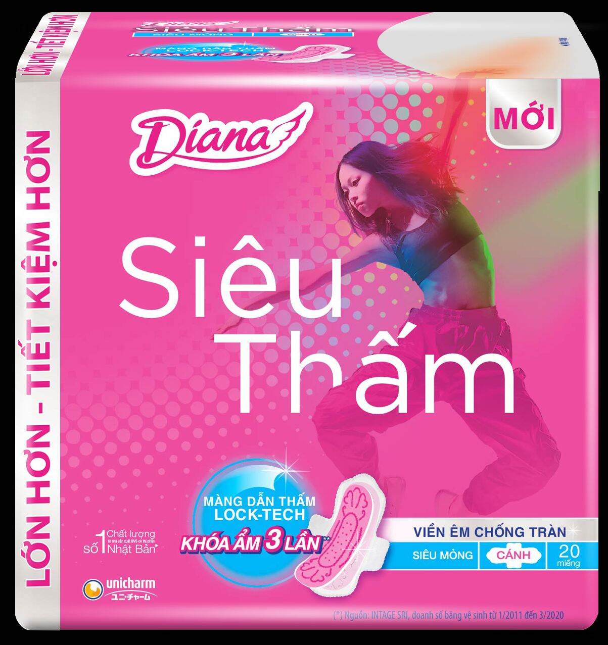 [GÓI SIÊU TIẾT KIỆM] 1 GÓI BVS DIANA SIÊU MỎNG CÁNH 20 MIẾNG