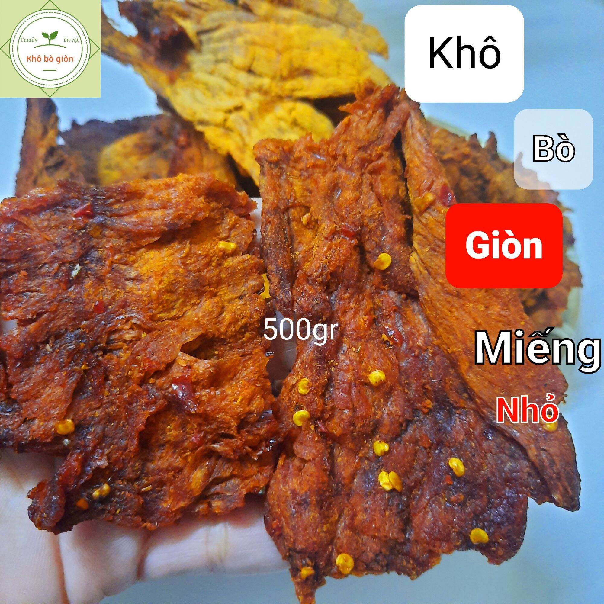 Khô bò giòn hồng ngự - túi zip 500gr - loại ngon đặc biệt chuẩn vị bò 👌