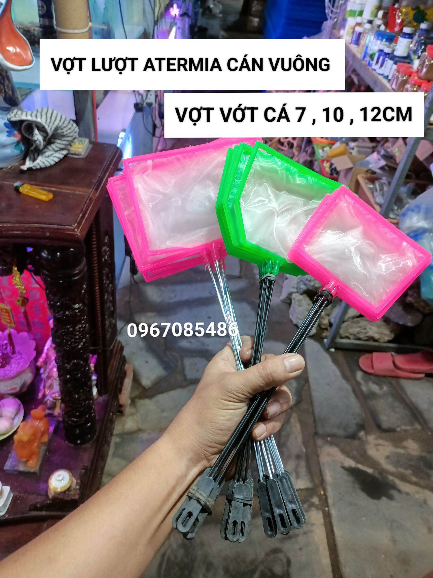 Vợt lưới mịn cán vuông , vợt lượt atermia lưới mịn , vợt vớt bobo , lăng quăng , trứng nước