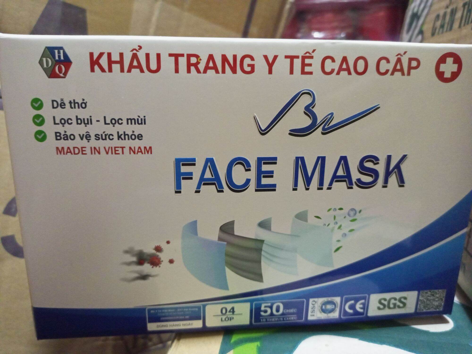 Hộp 50 chiếc khẩu trang y tế 4 lớp Kháng khuẩn