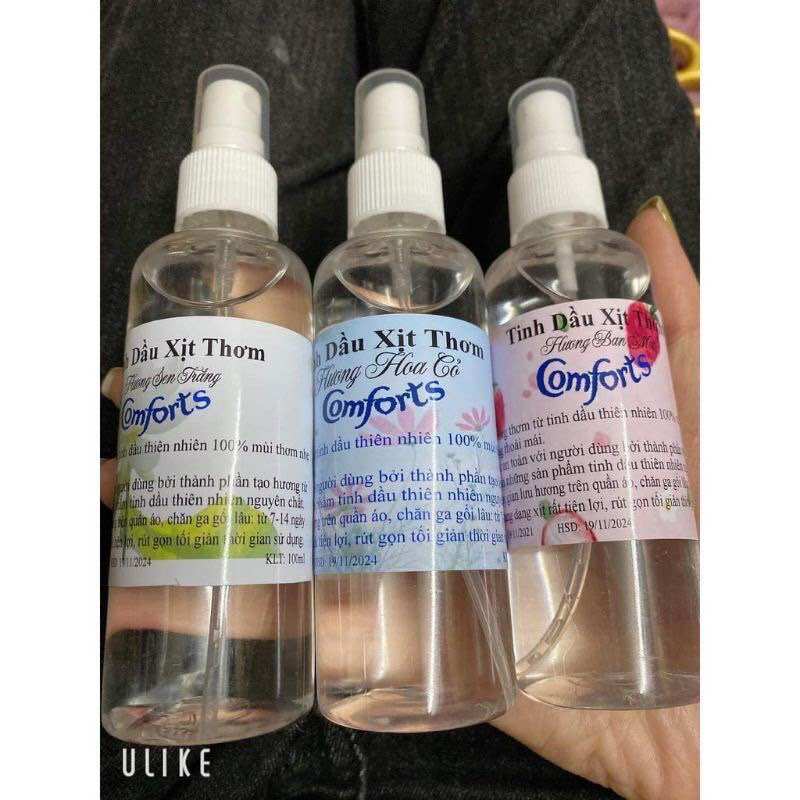 XỊT THƠM XẢ VẢI KHÔ Comfort 100ml bao thơm