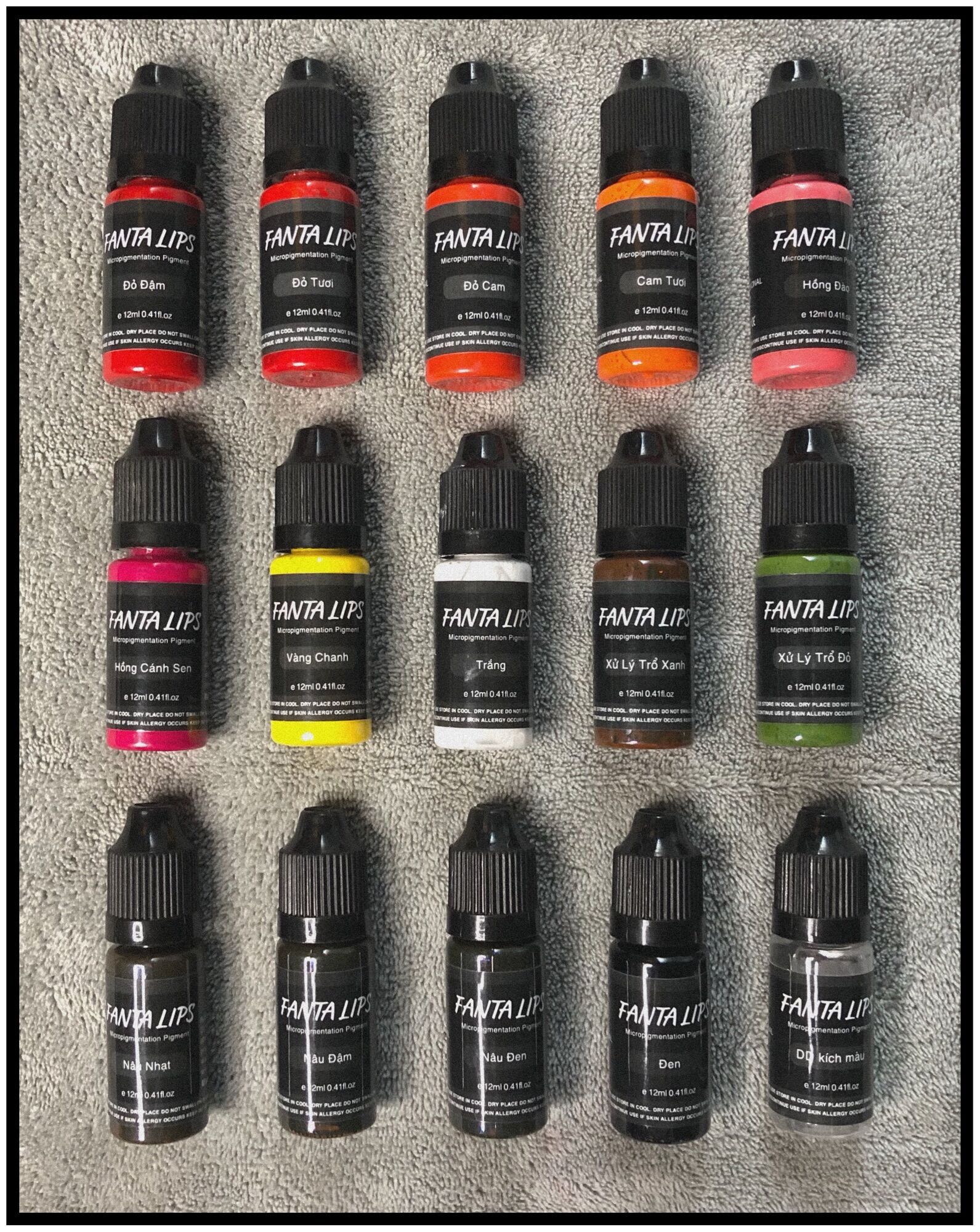 Mực phun xăm thẩm mỹ bám nhanh bong đậm Fantalips 10ML