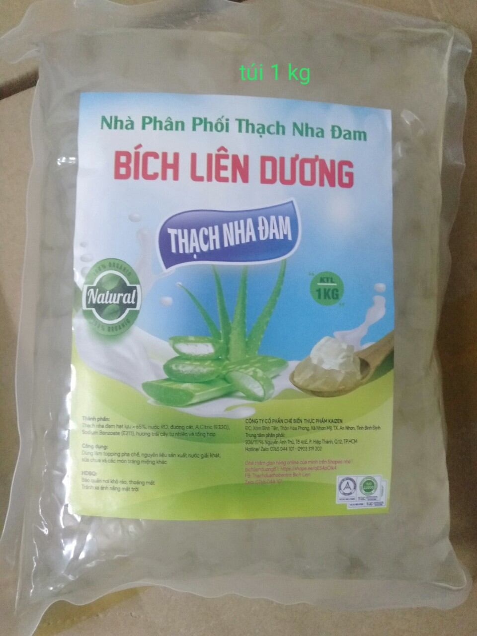 Thạch nha đam tươi ăn liền hoặc làm topping ăn vặt.